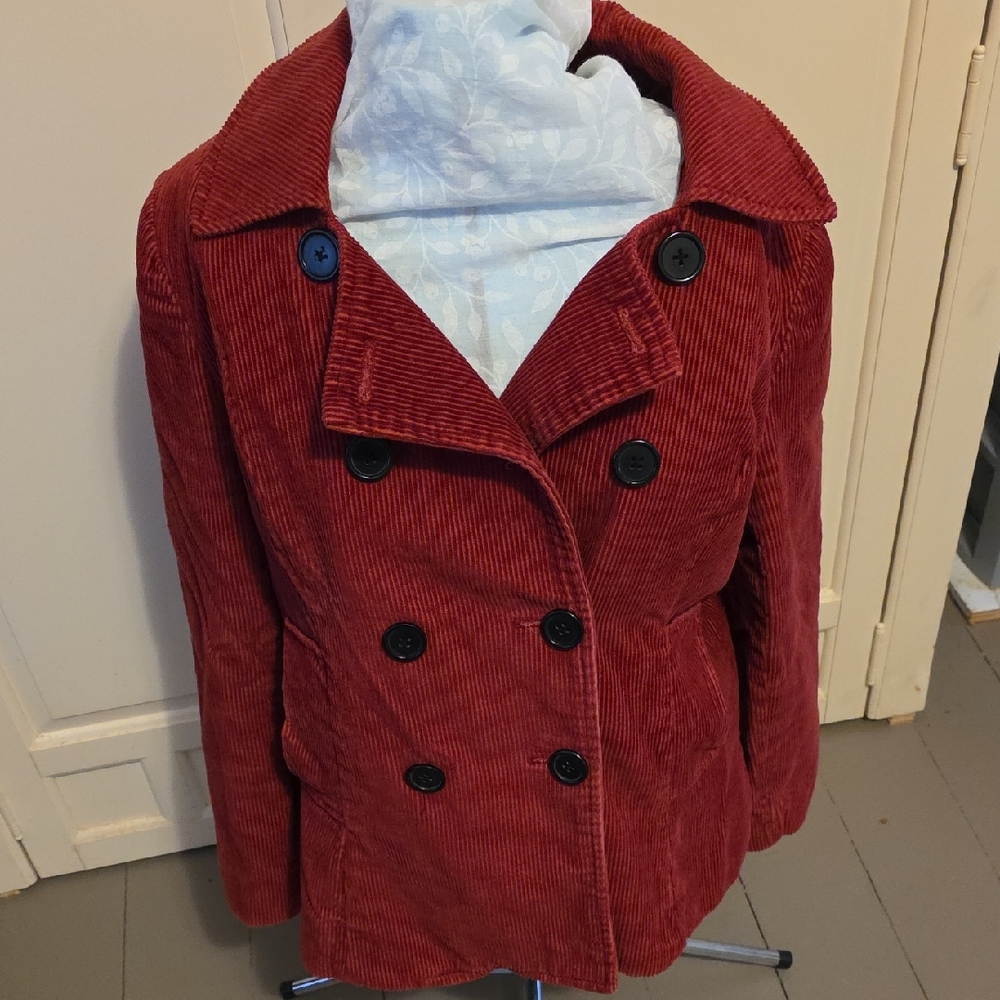 Mossimo Supply Co. Red Corduroy Pea Coat